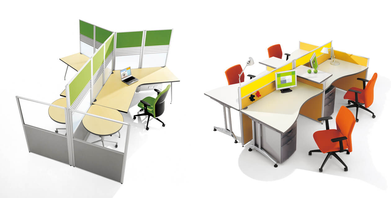 Aurora INCH, the first choice for partition workstations: INCH 4-person workstation