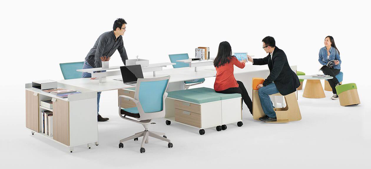  Plane Workstations support flexible combination in different office environments.